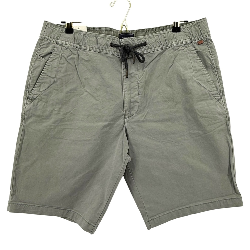 7Diamonds Carrera Mens Forest Green Pima Cotton Brushed Luxe Chino Shorts 34 NEW